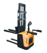 side view of ride on fully electric stacker 1.5ton & 3m lifting height