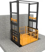 Top View of Double Mast Goods Lift - Illustrated Diagram